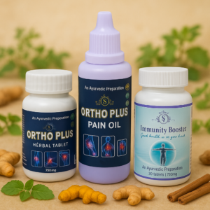 Ortho Plus Pain Relief & Immunity Combo | Herbal Tablets, Pain Oil & Immunity Booster